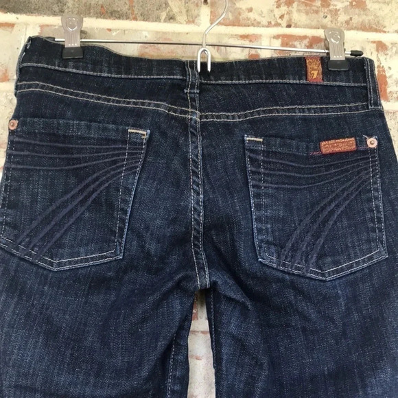 7 For All Mankind Dark Wash Dojo Crop Jeans - Picture 7 of 12
